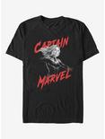 Marvel Captain Marvel High Contrast T-Shirt, BLACK, hi-res