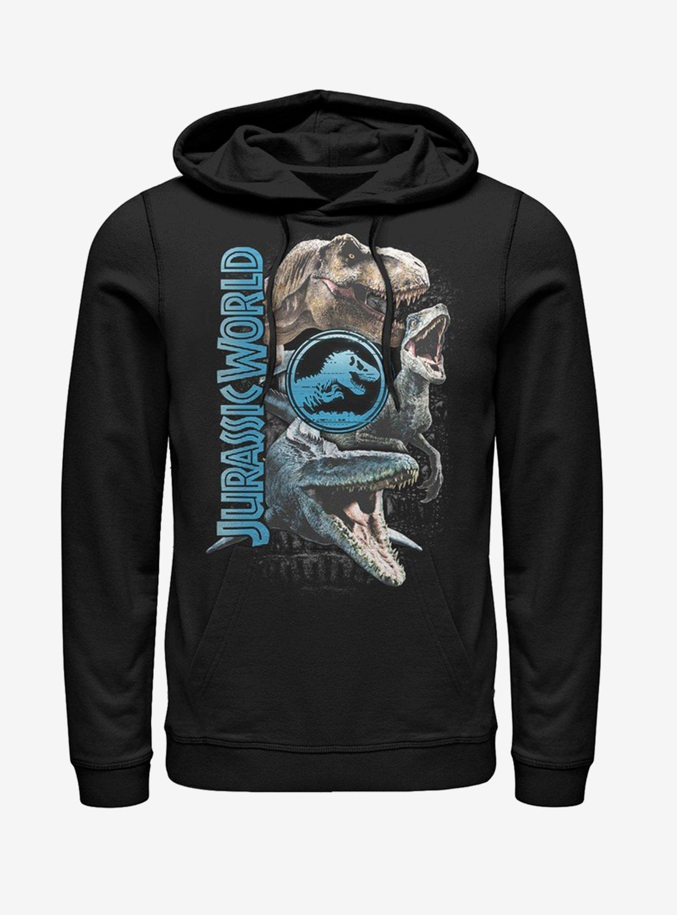 Jurassic Park Dino Group Stack Hoodie BLACK Hot Topic