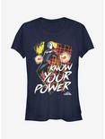 Marvel Captain Marvel Know Power Girls T-Shirt, NAVY, hi-res