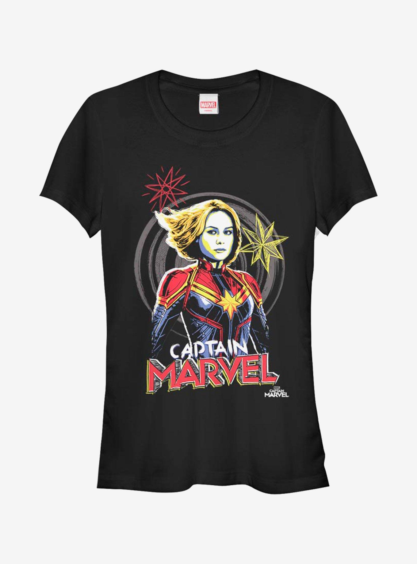 Marvel Captain Marvel Drawing Girls T-Shirt
