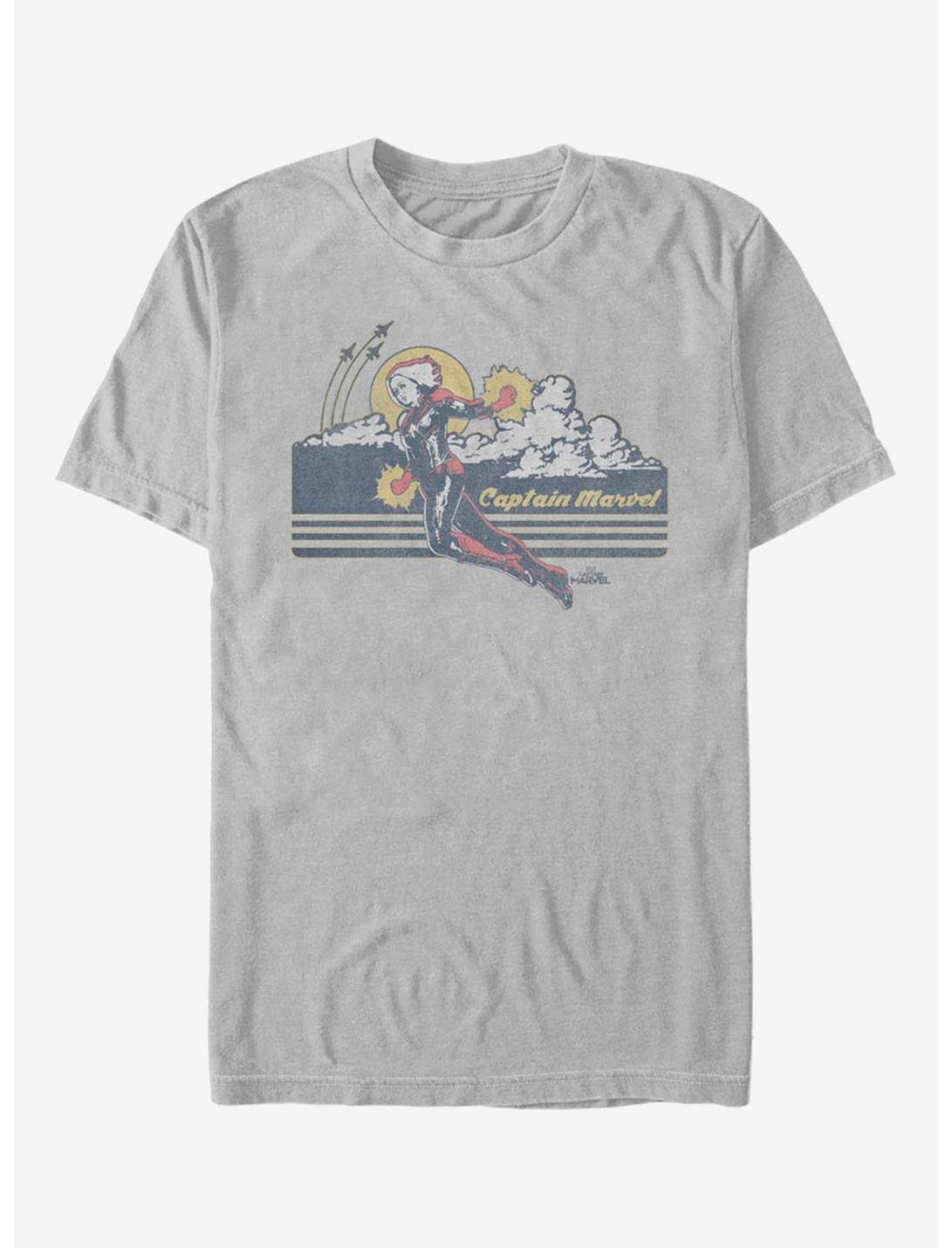 Marvel Captain Marvel Sunset Hero T-Shirt, SILVER, hi-res