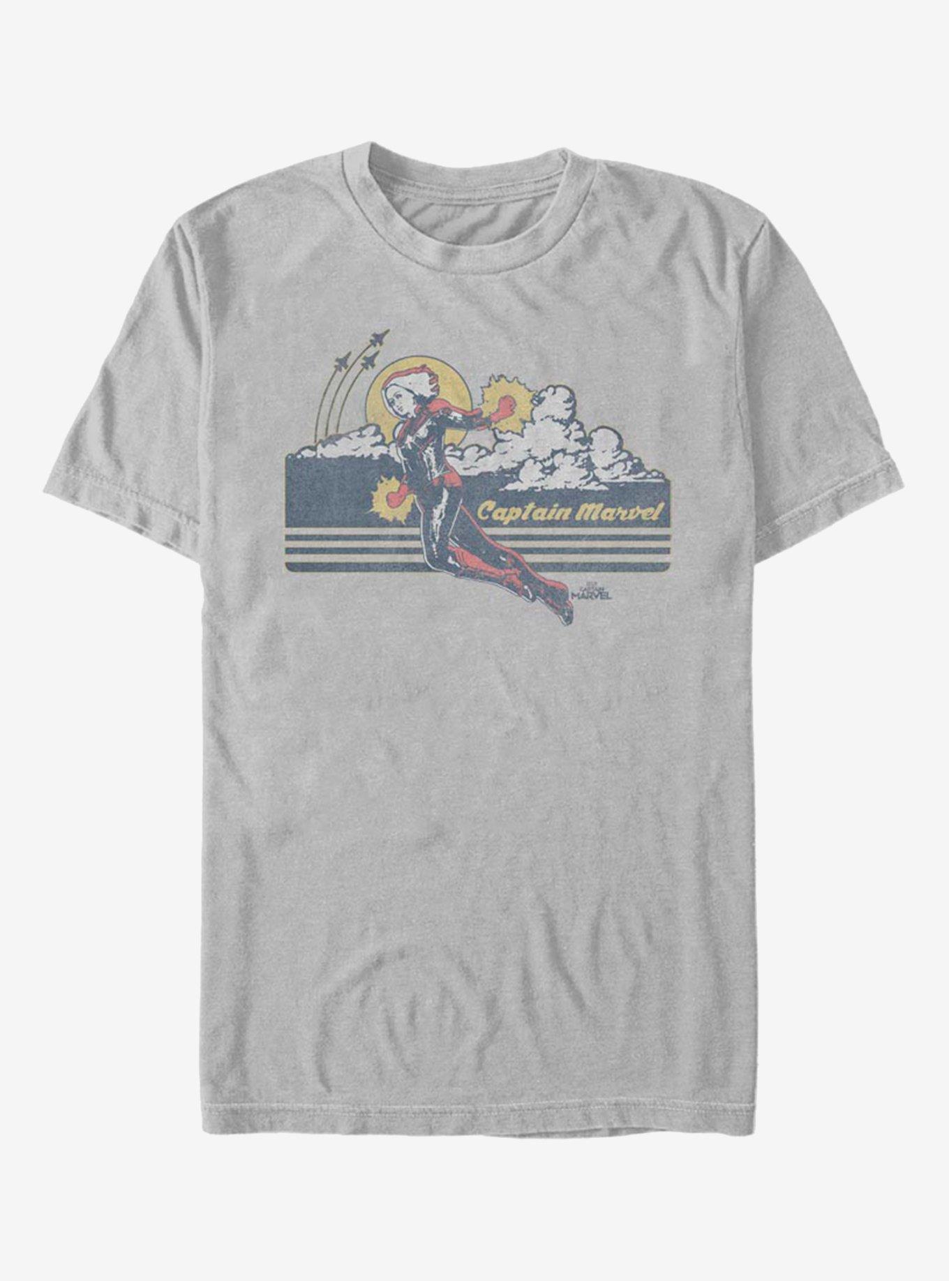 Marvel Captain Marvel Sunset Hero T-Shirt, SILVER, hi-res