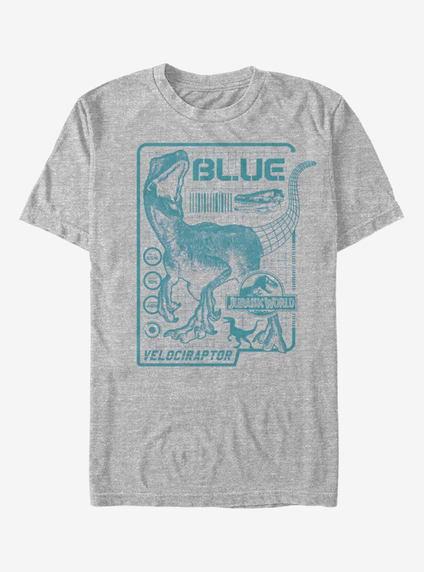 Jurassic Park Raptor Blue Print T-Shirt, ATH HTR, hi-res