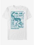 Jurassic Park Raptor Blue Print T-Shirt, WHITE, hi-res
