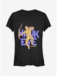Marvel Hawk Eye Text Pop Hawk Girls T-Shirt, BLACK, hi-res