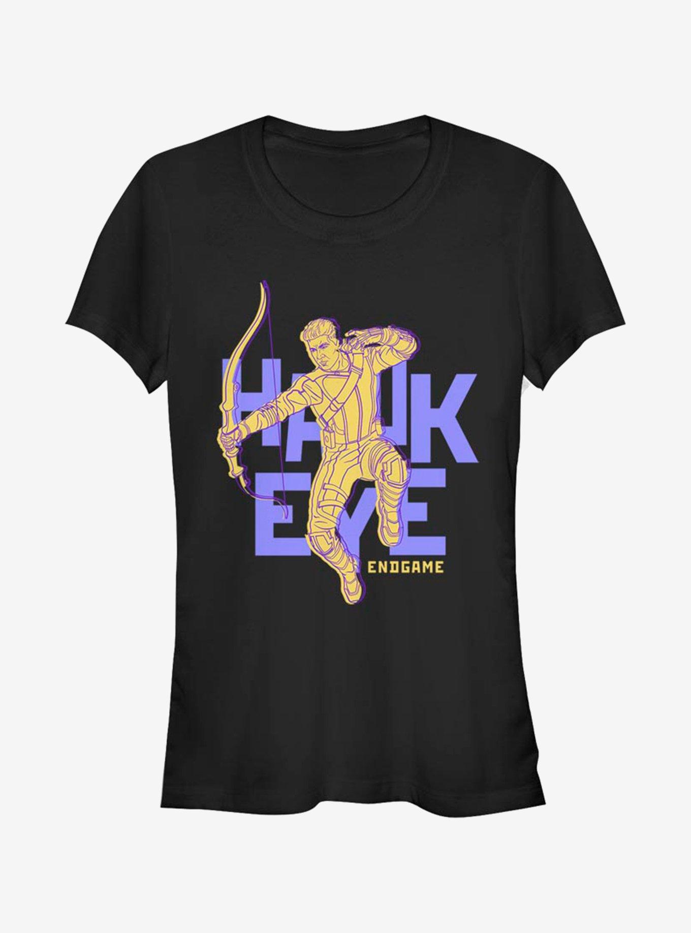 Marvel Hawk Eye Text Pop Hawk Girls T-Shirt, BLACK, hi-res