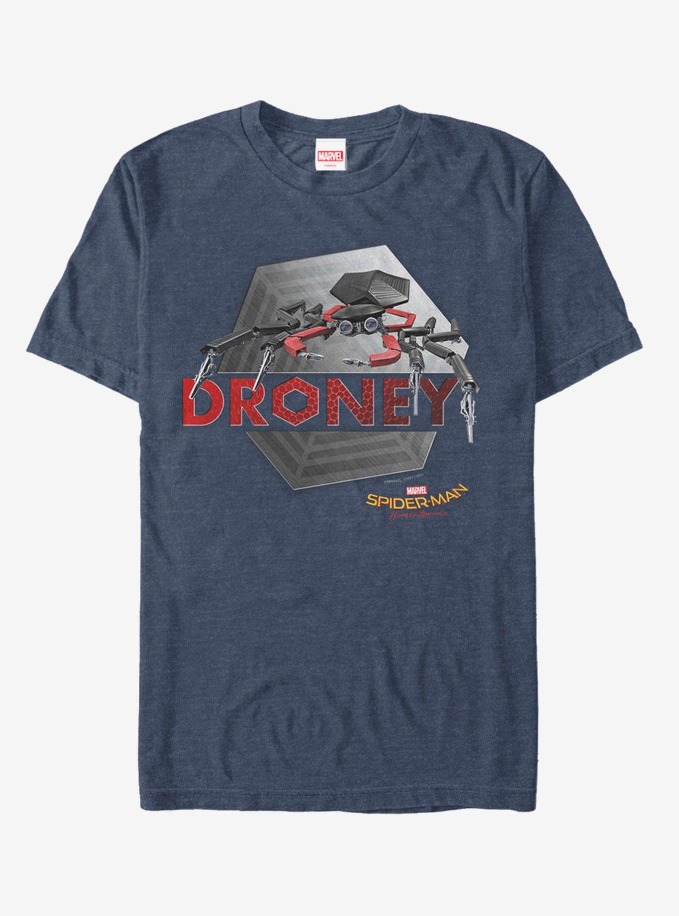 Marvel Spider-Man Metal Drone T-Shirt, NAVY HTR, hi-res