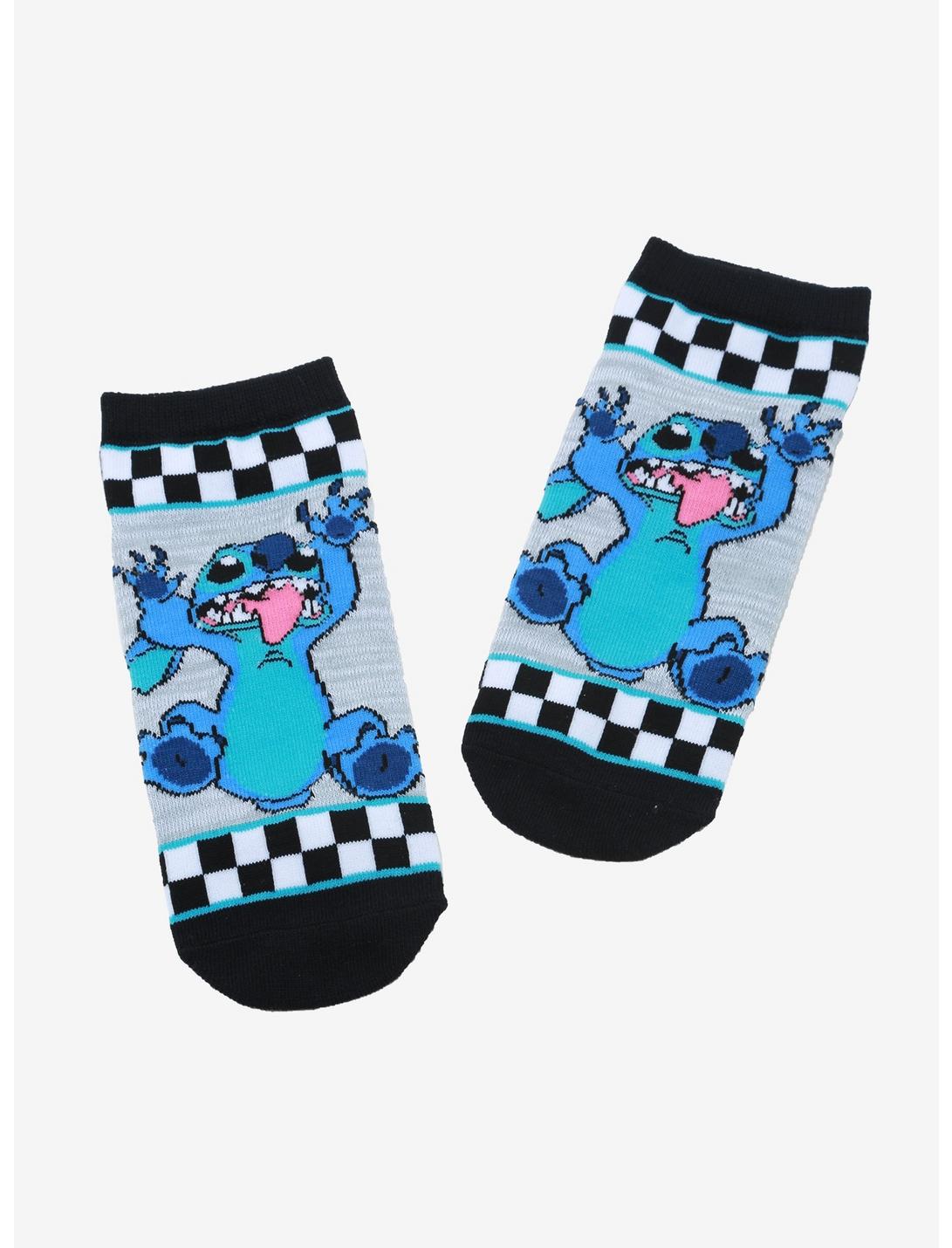 Disney Lilo & Stitch Checkered Stitch No-Show Socks, , hi-res