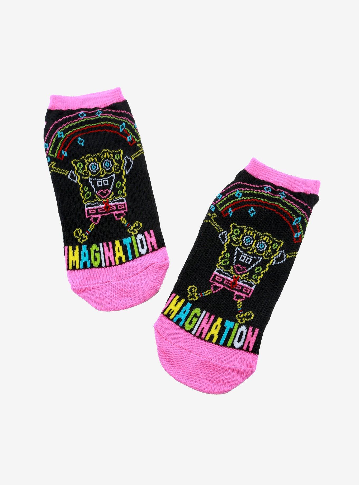 SpongeBob SquarePants Neon Imagination No-Show Socks, , hi-res