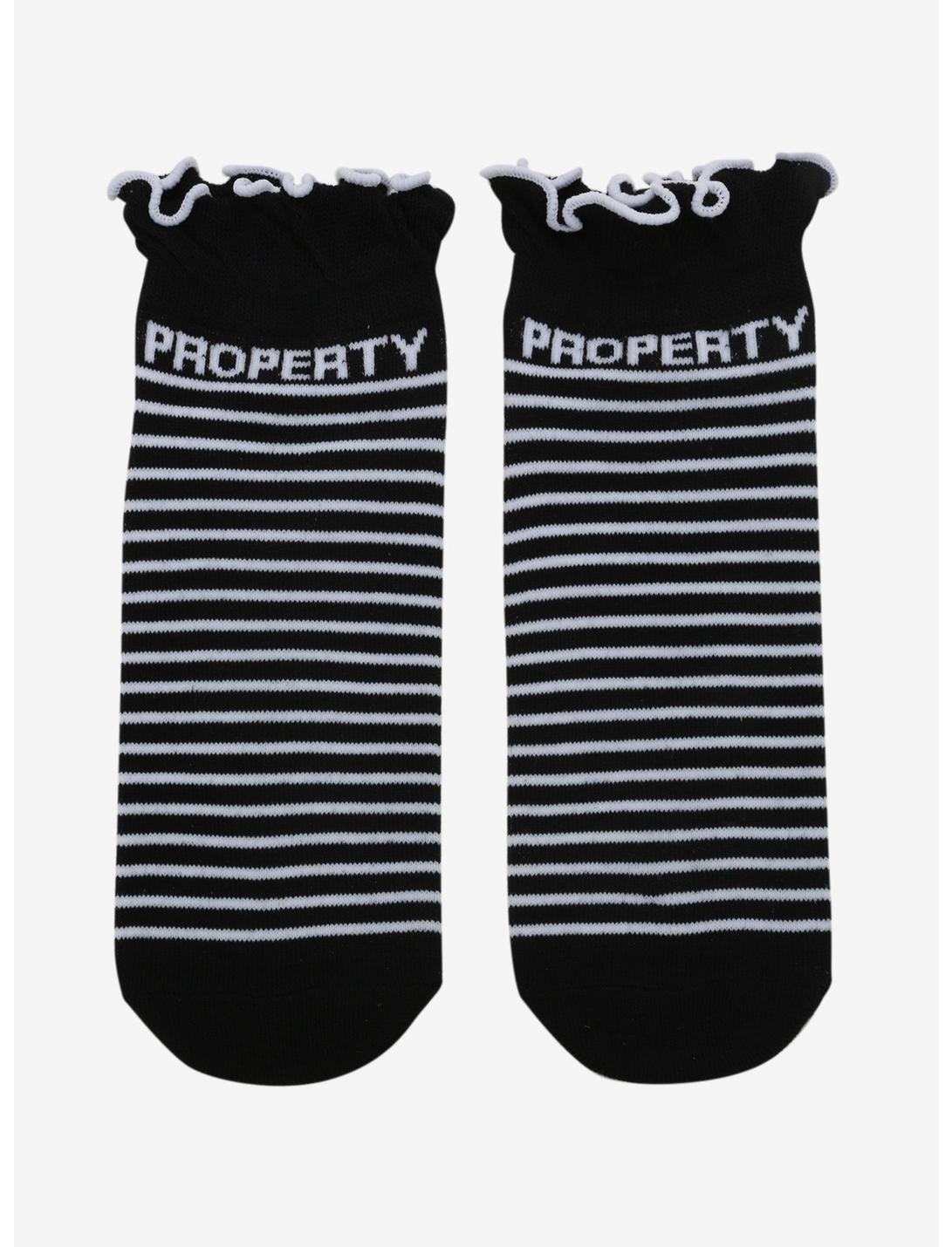 Property Of Nobody Stripe Lettuce-Edge No-Show Socks, , hi-res