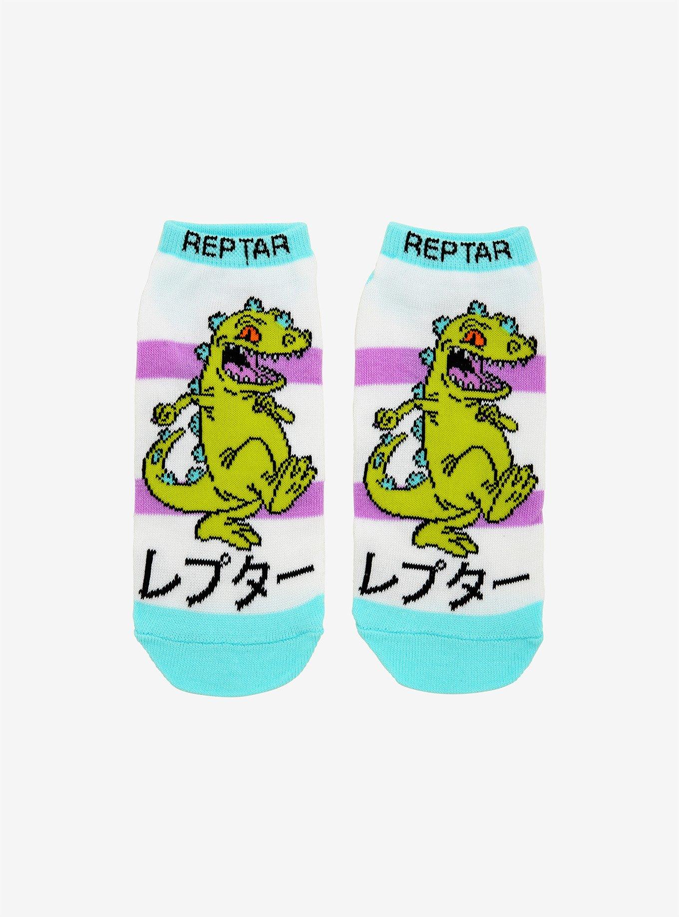 Rugrats Reptar Stripes No-Show Socks, , hi-res