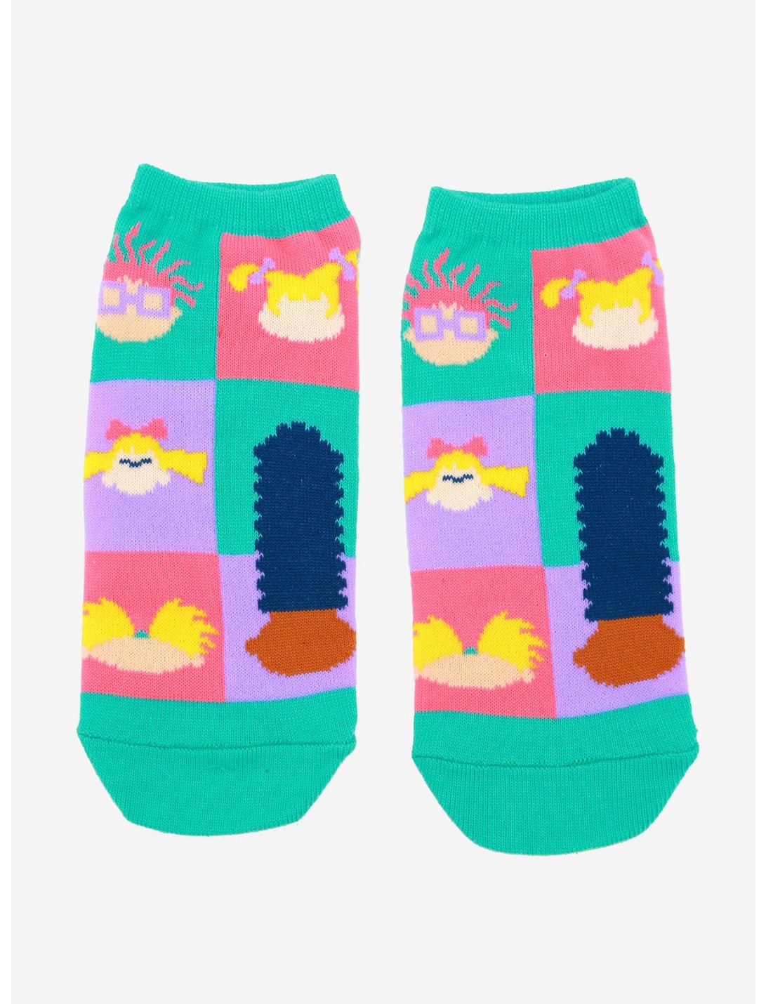 Nickelodeon Characters Silhouettes No-Show Socks, , hi-res
