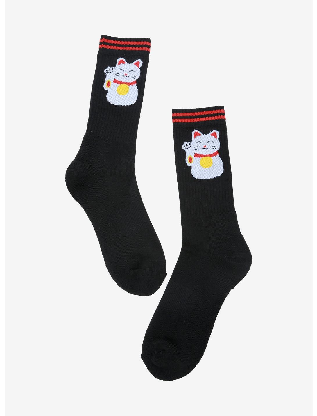 Lucky Cat Crew Socks, , hi-res