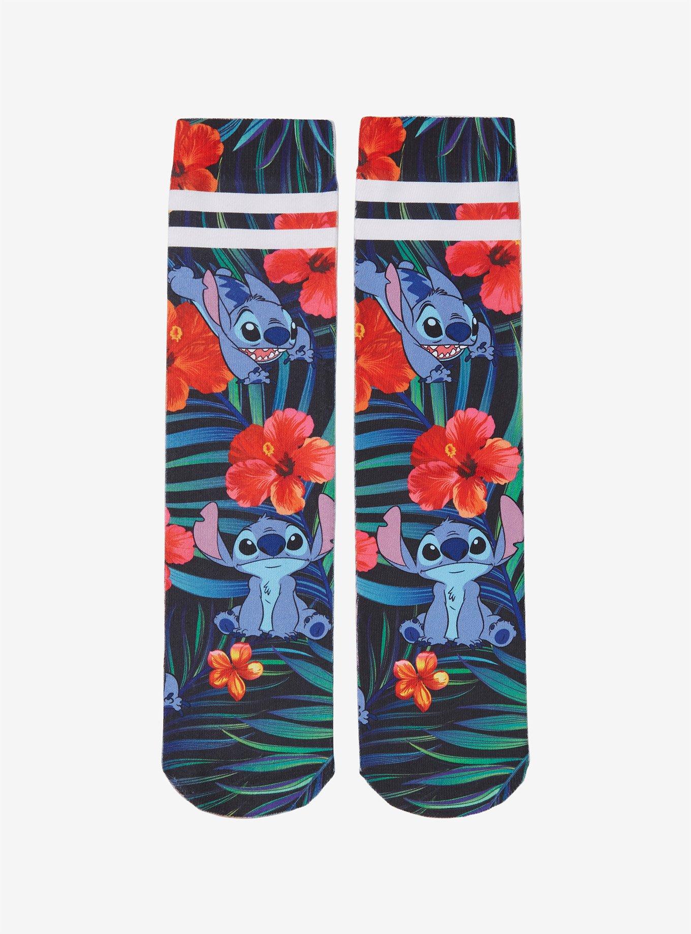 Disney Lilo & Stitch Tropical Floral Crew Socks, , hi-res