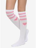 Pink Heart Varsity Knee-High Socks, , hi-res
