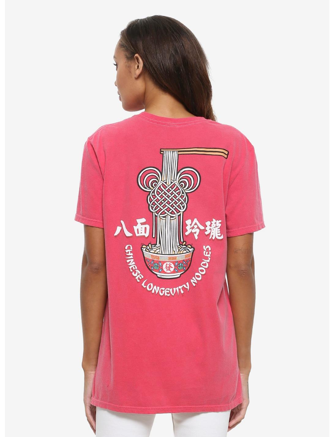 Disney Mickey Mouse Chinese Longevity Noodles Women's T-Shirt - BoxLunch Exclusive, RED, hi-res
