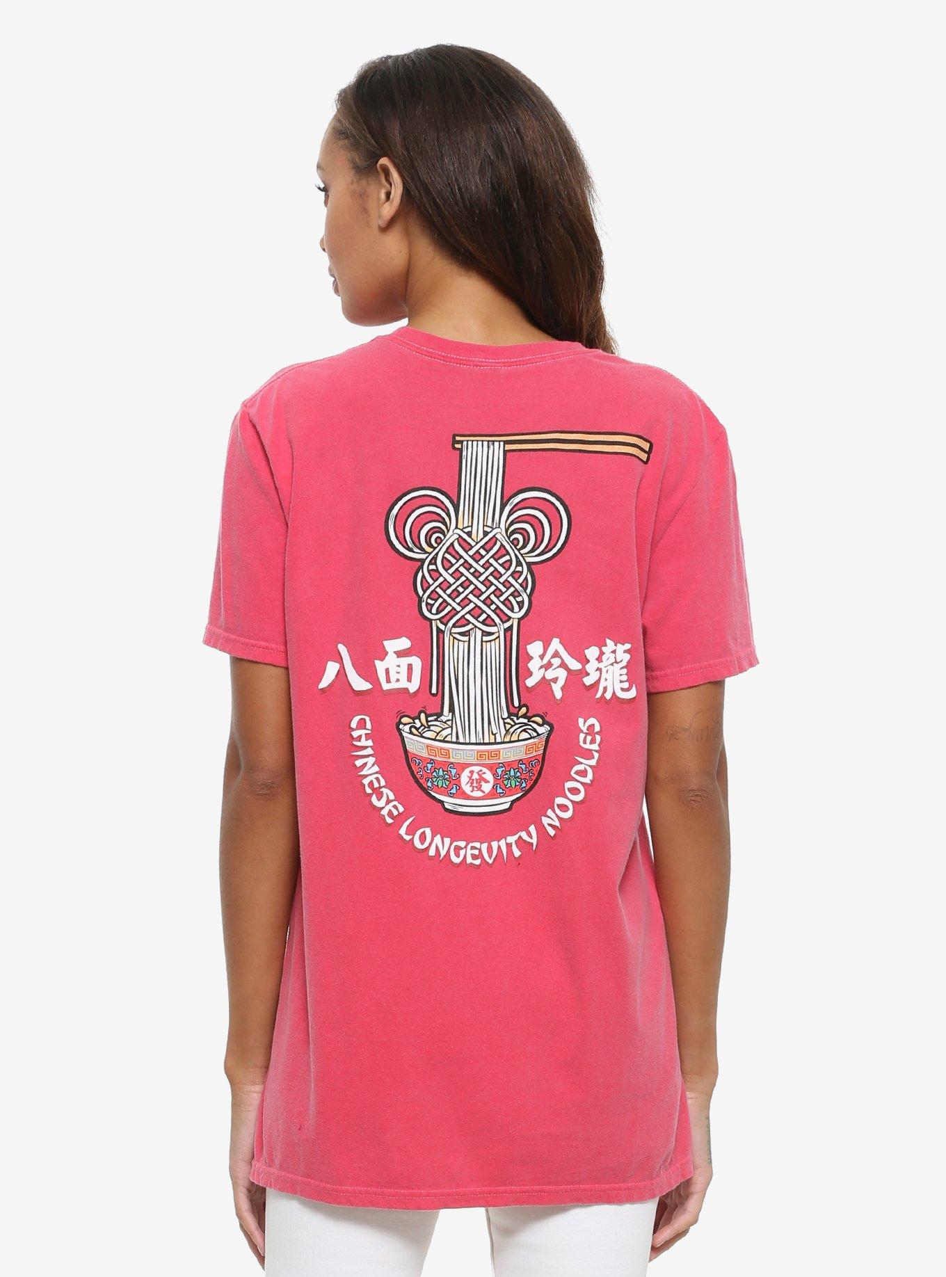 Disney Mickey Mouse Chinese Longevity Noodles Women's T-Shirt - BoxLunch Exclusive, RED, hi-res