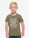 The Lord of the Rings Meal Plan Toddler T-Shirt - BoxLunch Exclusive, MOSS, hi-res
