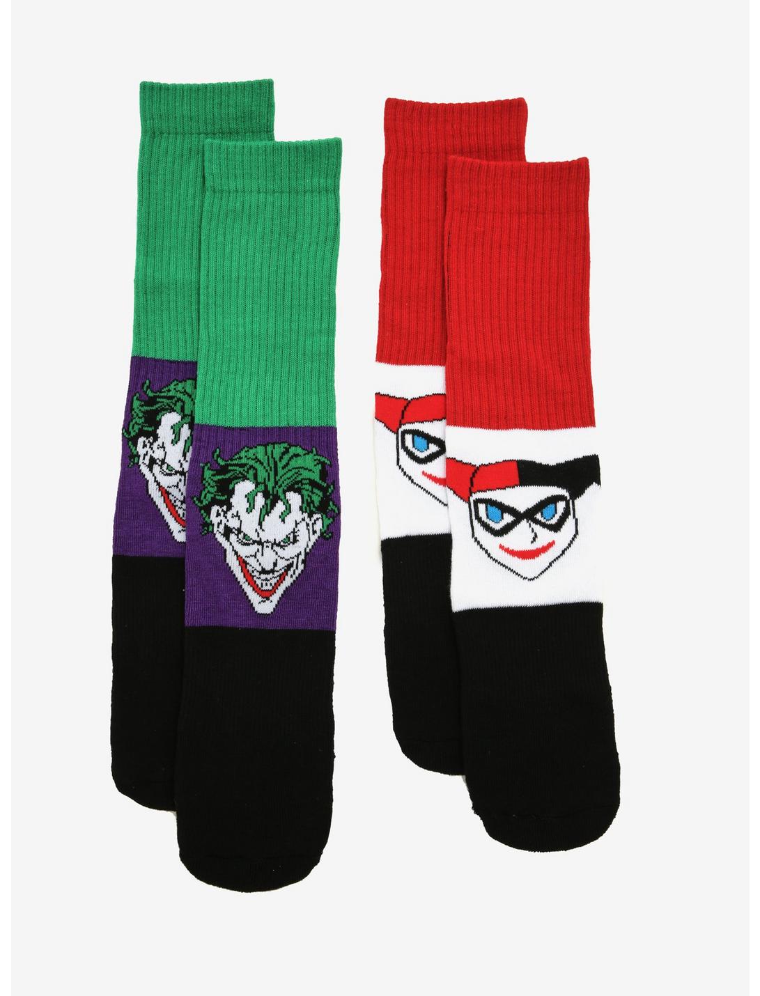 DC Comics Joker & Harley Quinn Besties Crew Socks 2 Pack, , hi-res