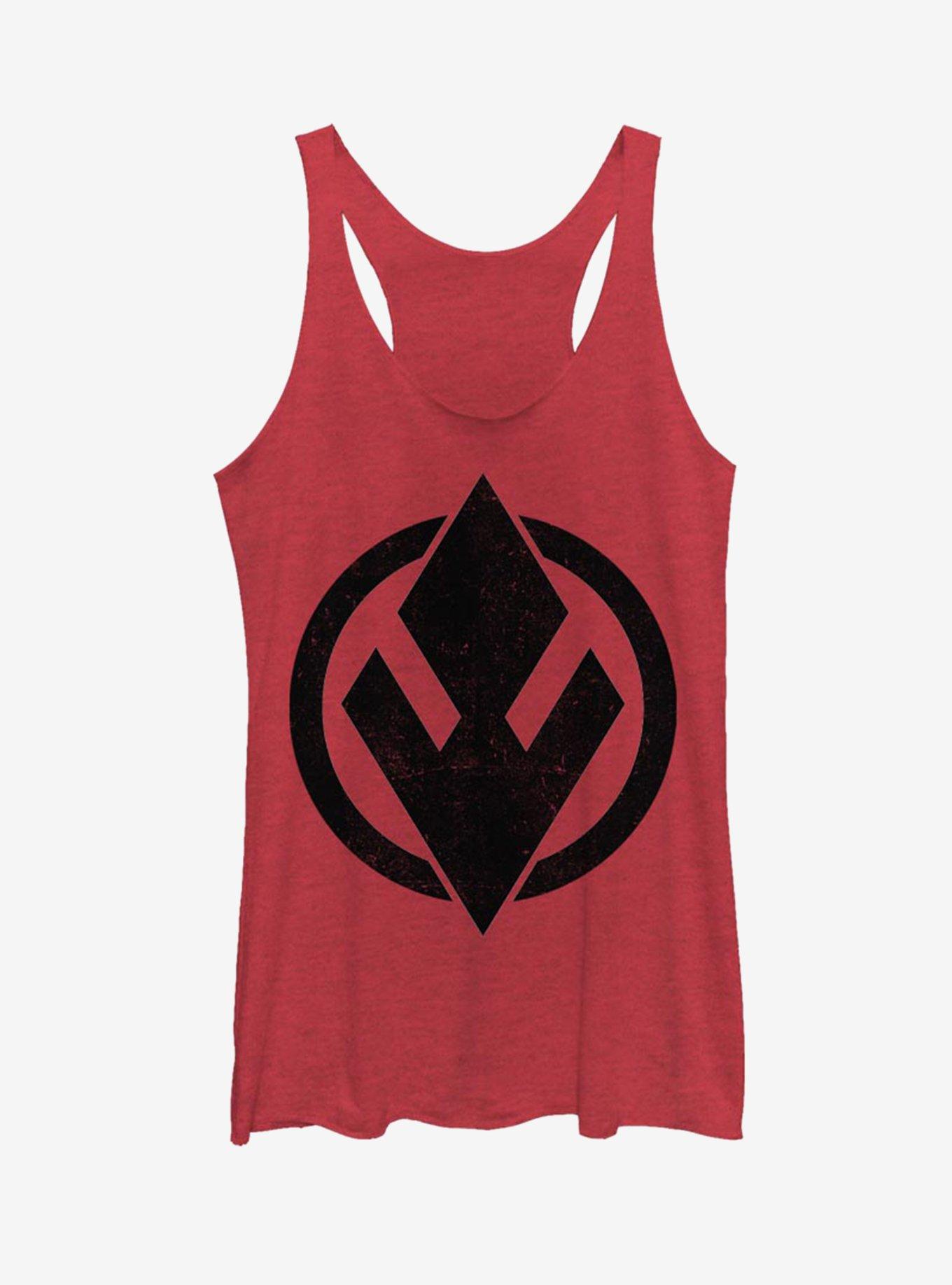 Star Wars Episode IX The Rise Of Skywalker Sith Trooper Solid Emblem Womens Tank Top, RED HTR, hi-res