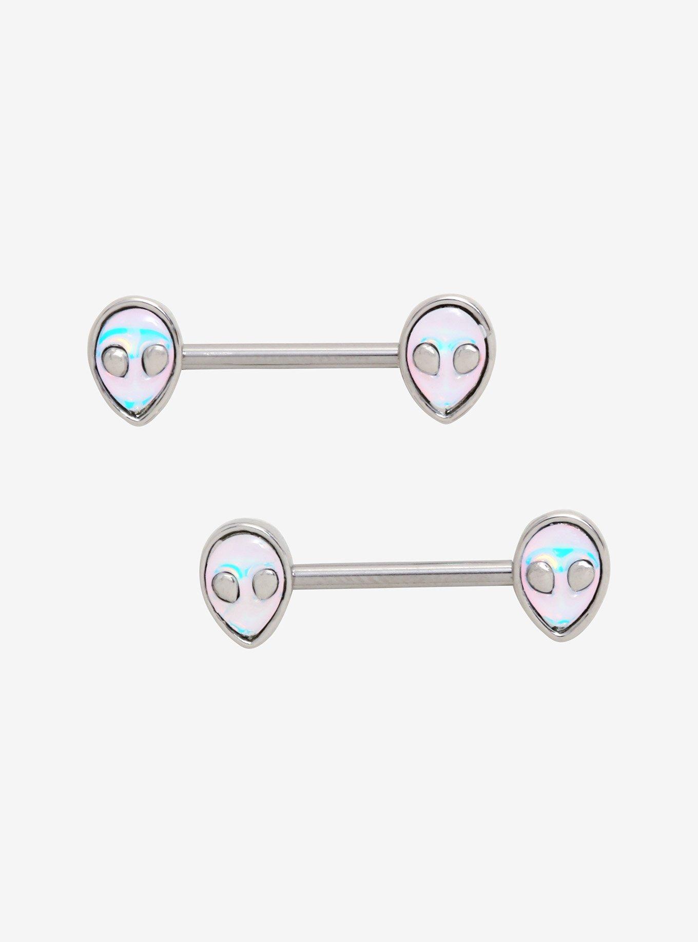 Iridescent on sale nipple barbell