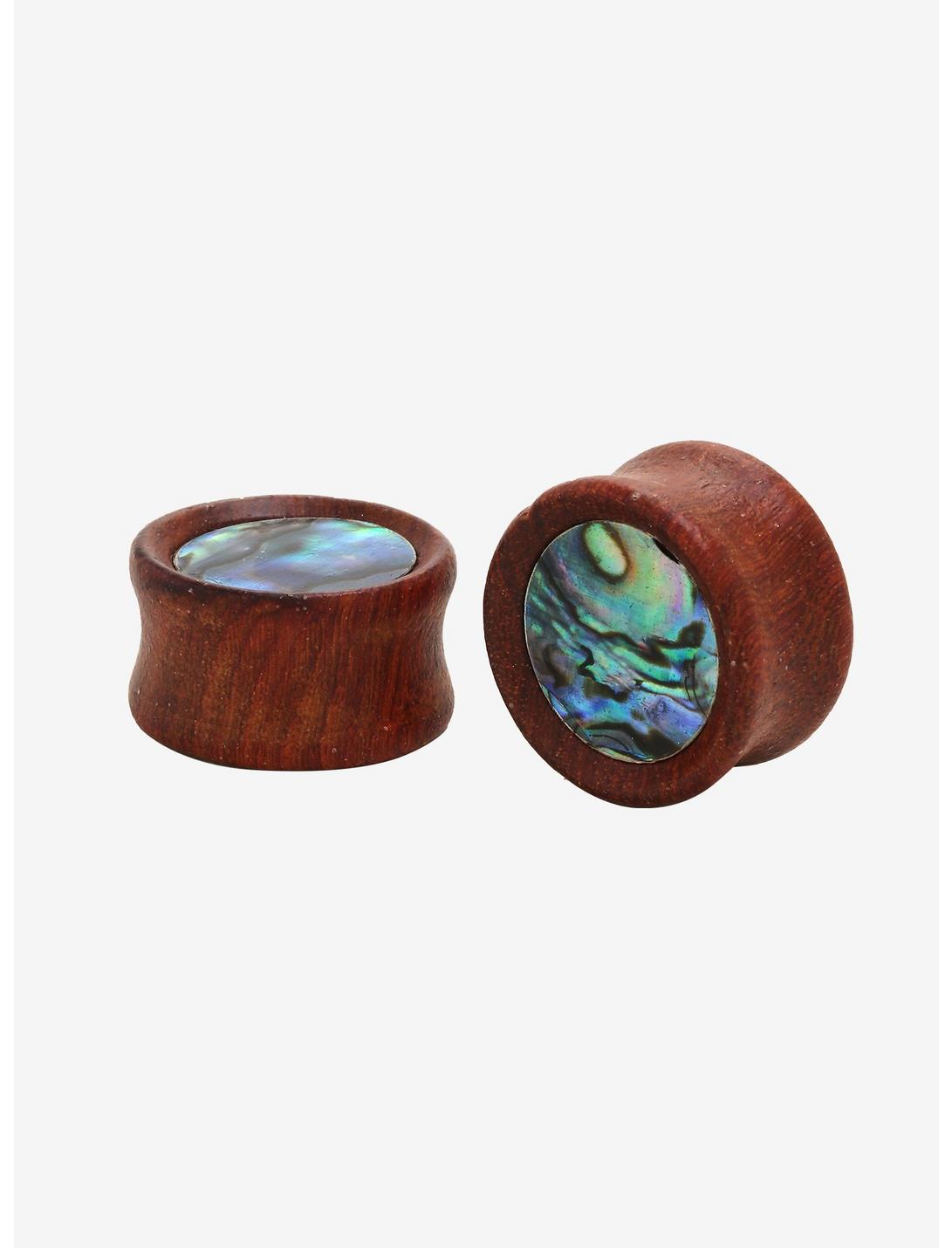 Bloodwood Abalone Shell Plug 2 Pack, MULTI, hi-res