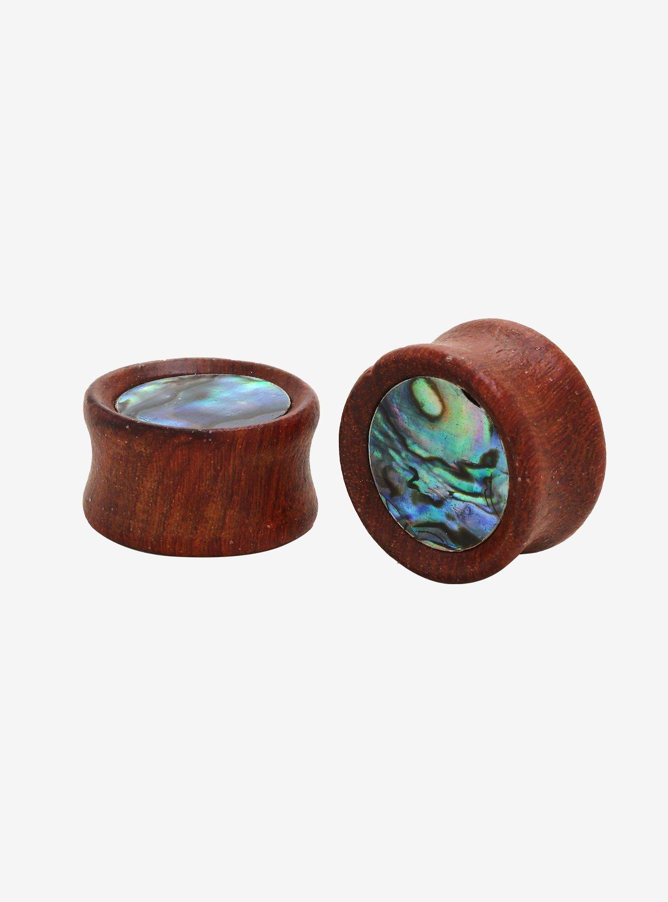 Bloodwood Abalone Shell Plug 2 Pack, MULTI, hi-res