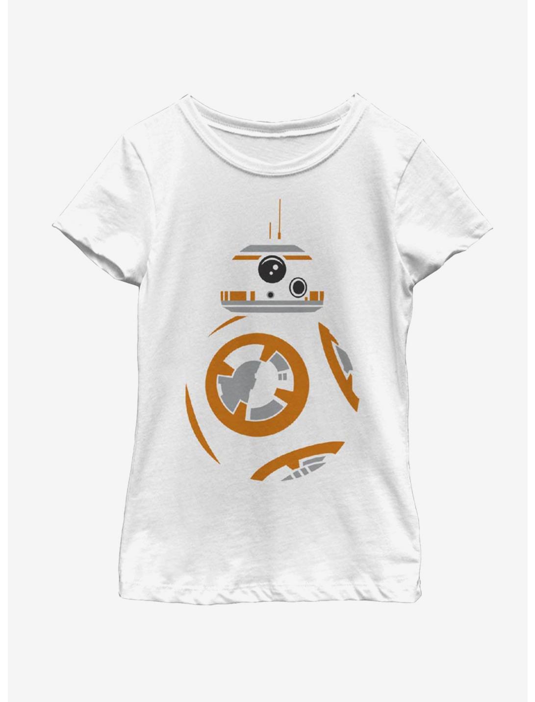 Star Wars The Force Awakens BB8 Face Youth Girls T-Shirt, WHITE, hi-res