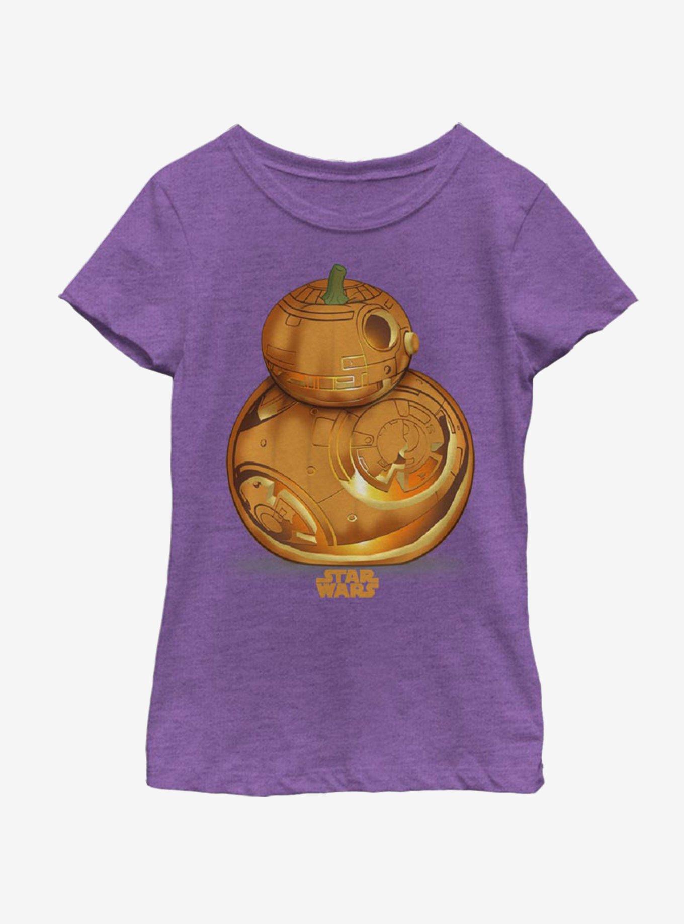 Star Wars The Force Awakens BB8 Pumpkin Logo Youth Girls T-Shirt, , hi-res
