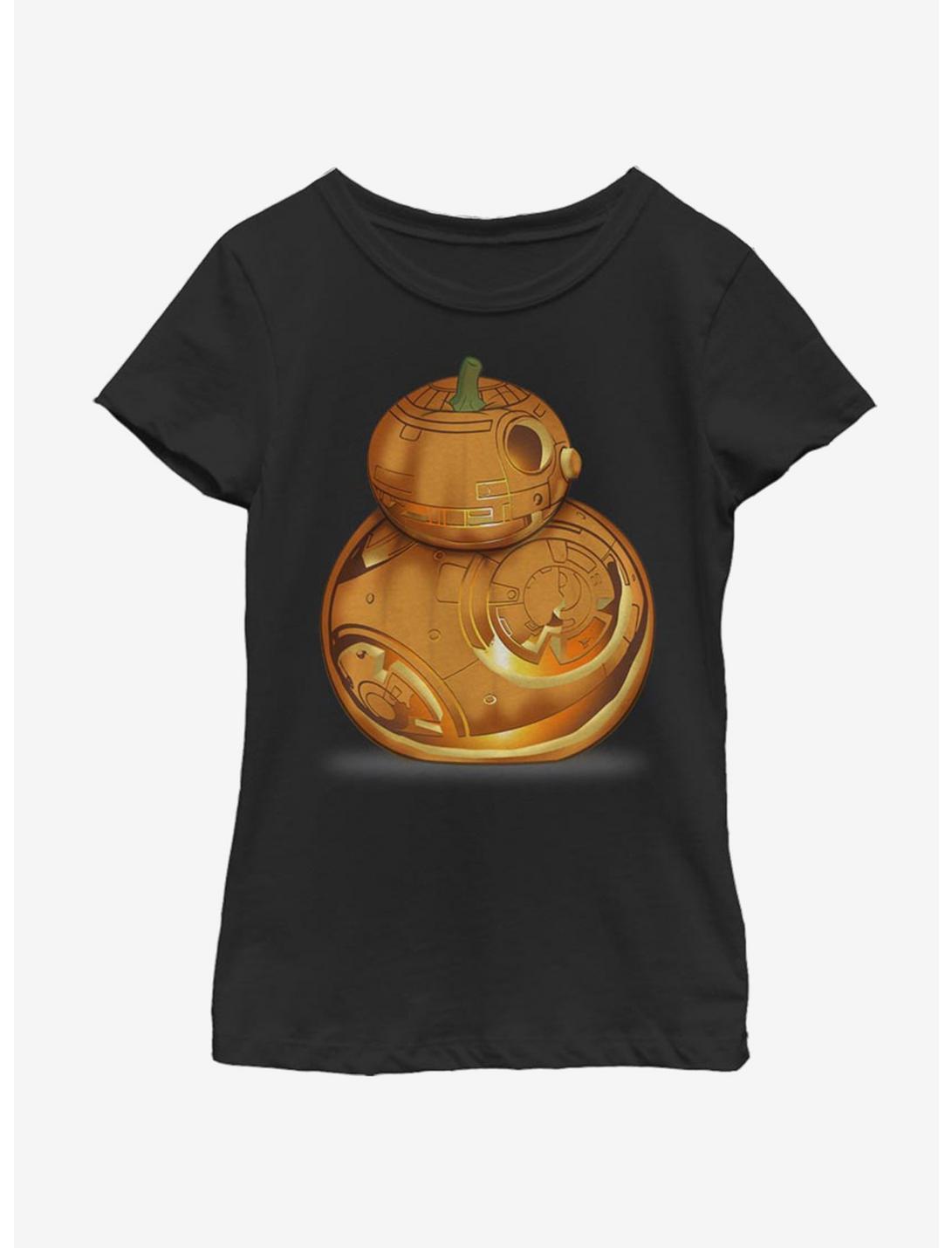 Star Wars The Force Awakens BB Pumpkin Youth Girls T-Shirt, BLACK, hi-res