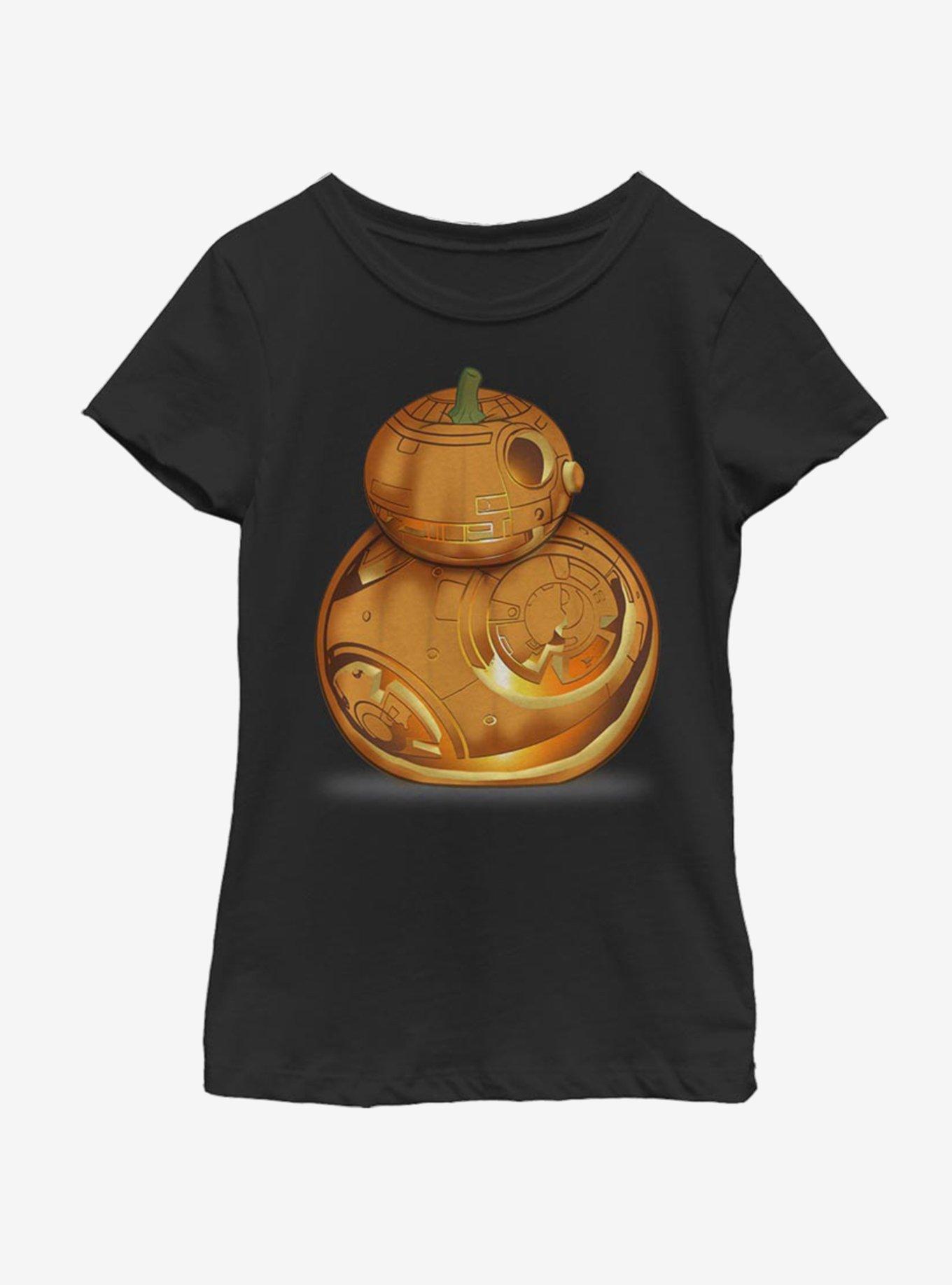Star Wars The Force Awakens BB Pumpkin Youth Girls T-Shirt, BLACK, hi-res