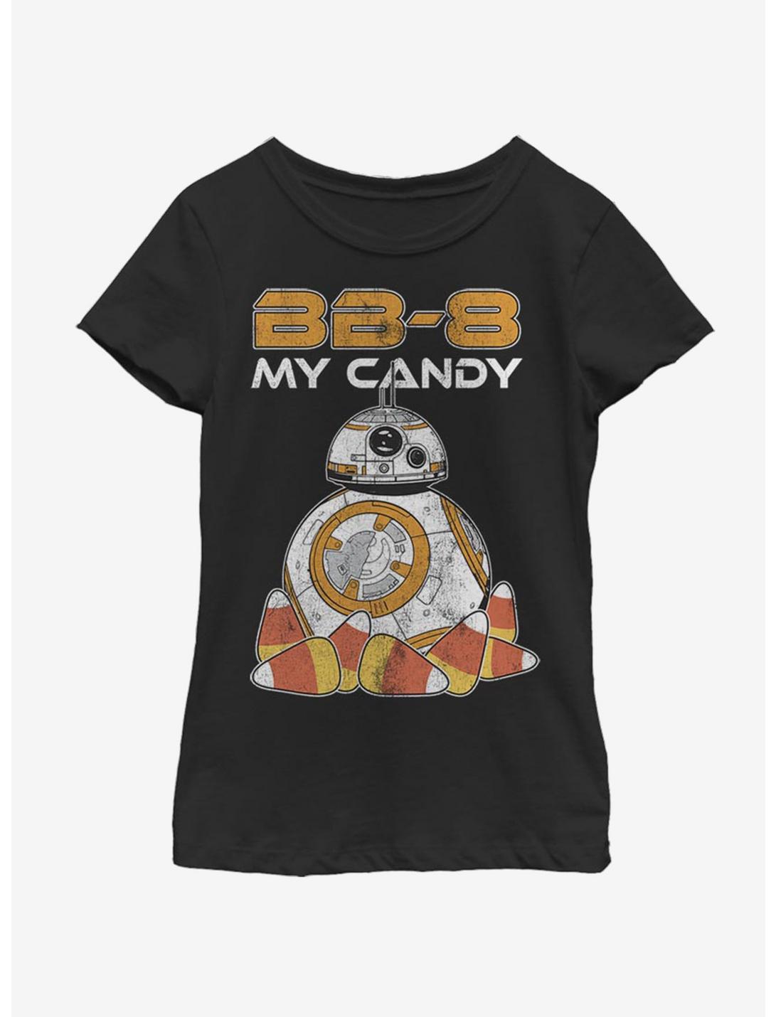 Star Wars The Force Awakens BB8 Candy Youth Girls T-Shirt, BLACK, hi-res