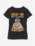 Star Wars The Force Awakens BB8 Candy Youth Girls T-Shirt, BLACK, hi-res
