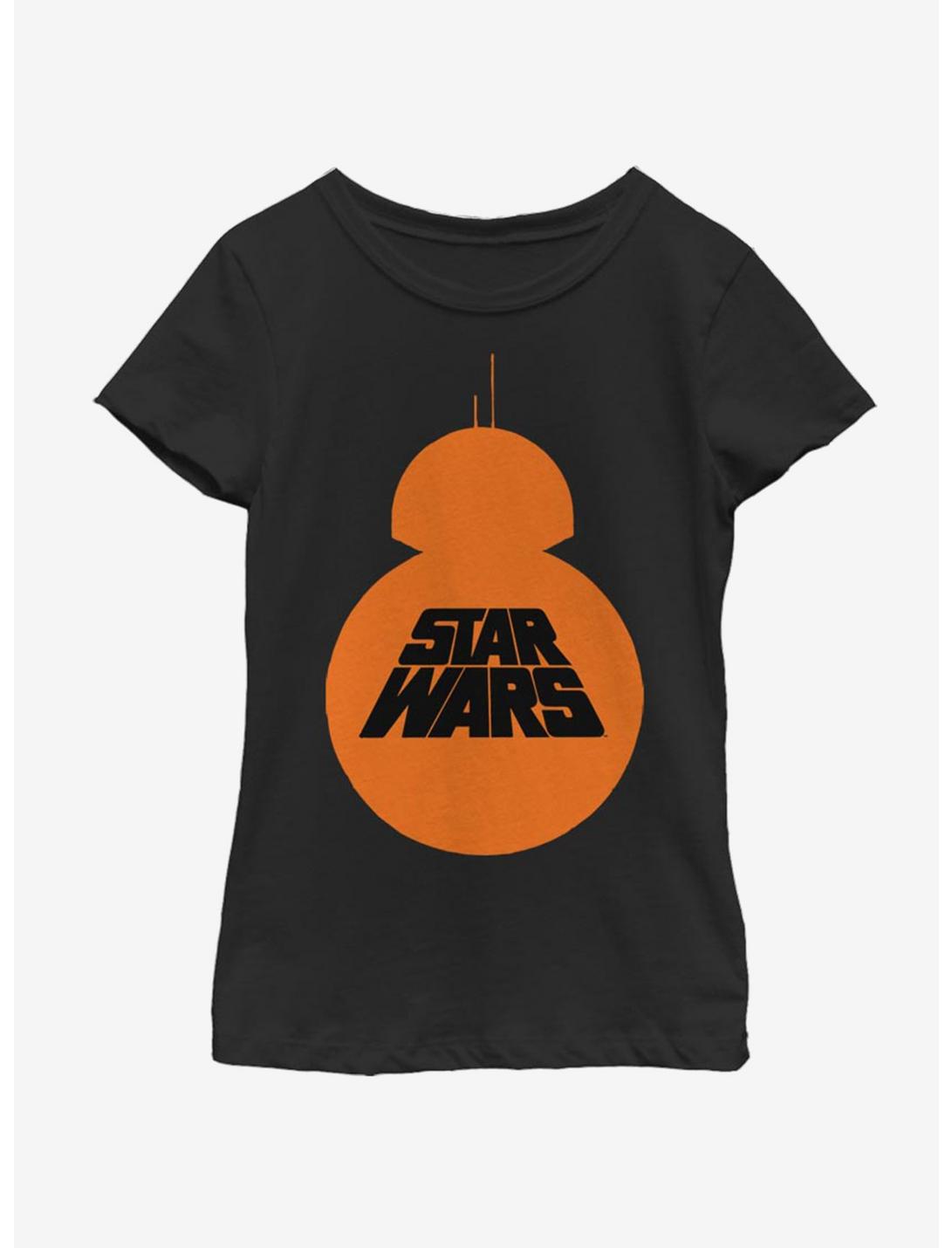 Star Wars The Force Awakens BB8 Pumpkin Youth Girls T-Shirt, BLACK, hi-res