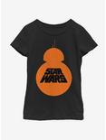 Star Wars The Force Awakens BB8 Pumpkin Youth Girls T-Shirt, BLACK, hi-res