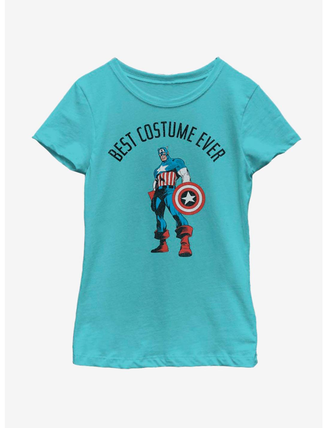 Marvel Captain America Best Costume Ever Youth Girls T-Shirt, TAHI BLUE, hi-res