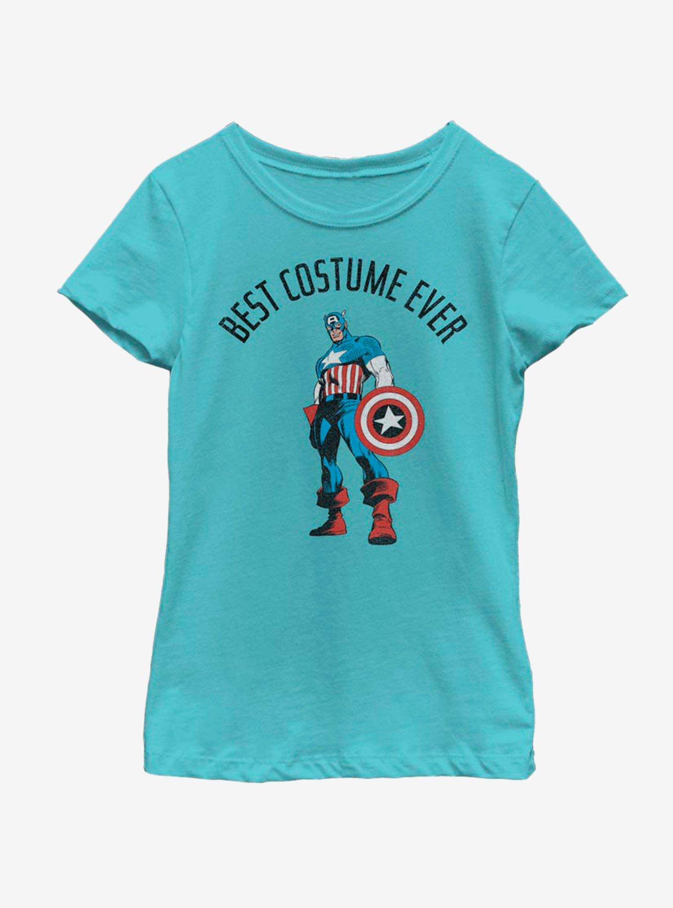 Marvel Captain America Best Costume Ever Youth Girls T-Shirt, TAHI BLUE, hi-res