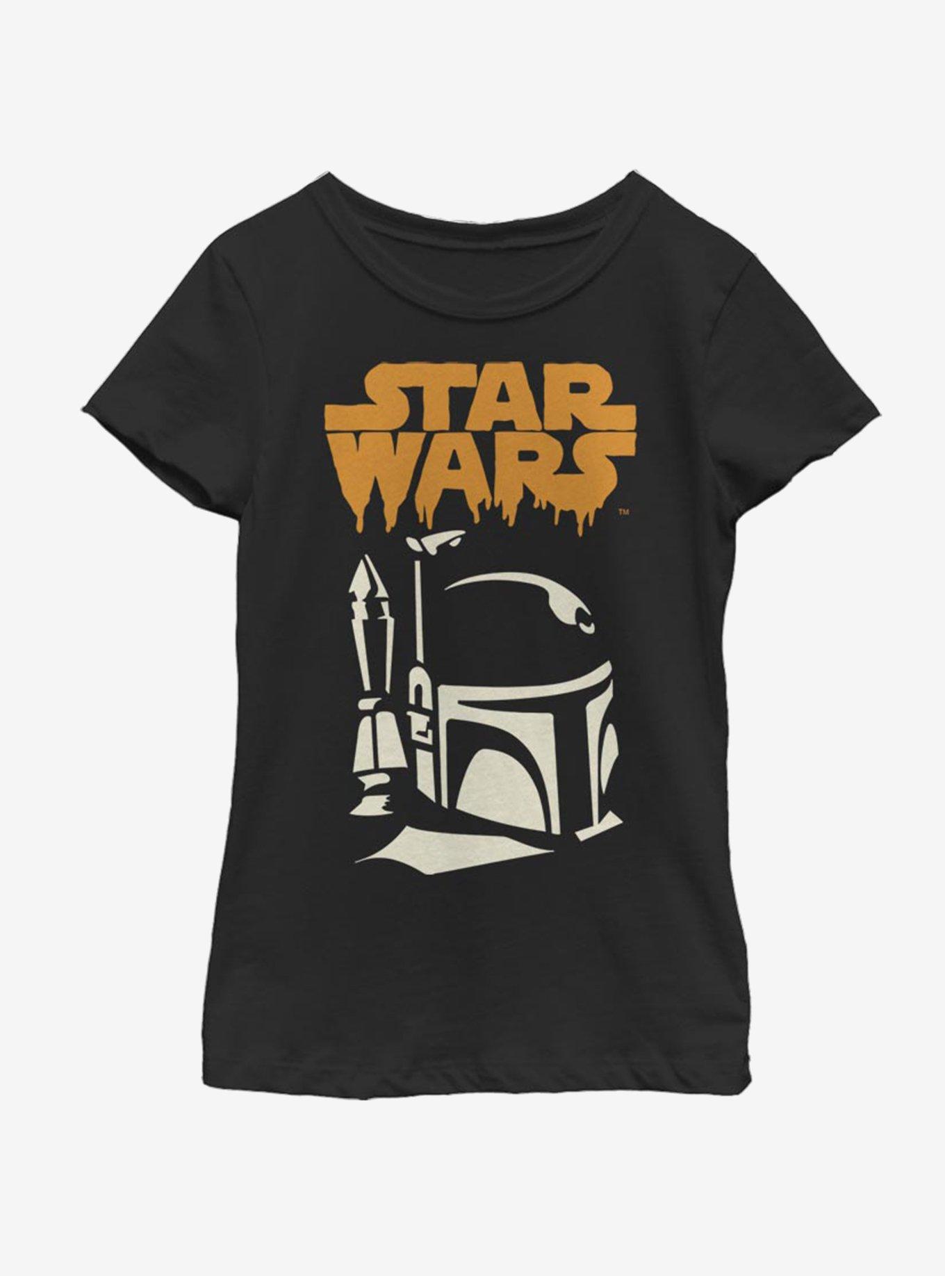 Star Wars Boba Ghoul Youth Girls T-Shirt, BLACK, hi-res