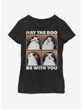 Star Wars The Last Jedi Boo Porg Youth Girls T-Shirt, BLACK, hi-res