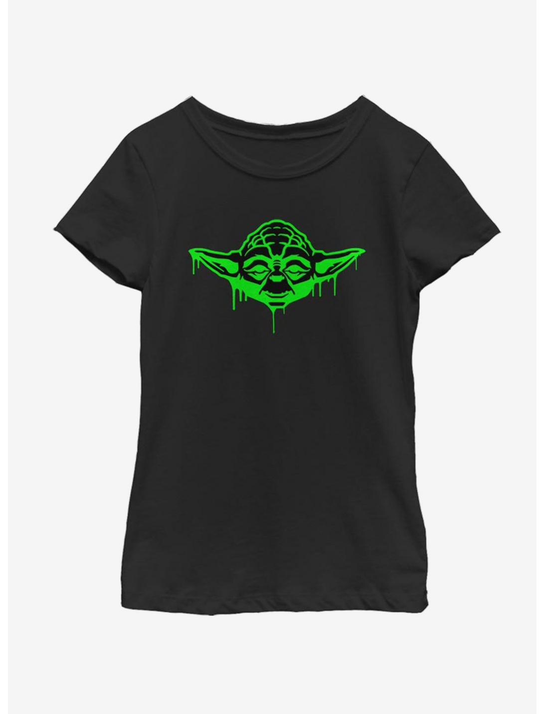 Star Wars Pumpkin Oozing Yoda Youth Girls T-Shirt, BLACK, hi-res