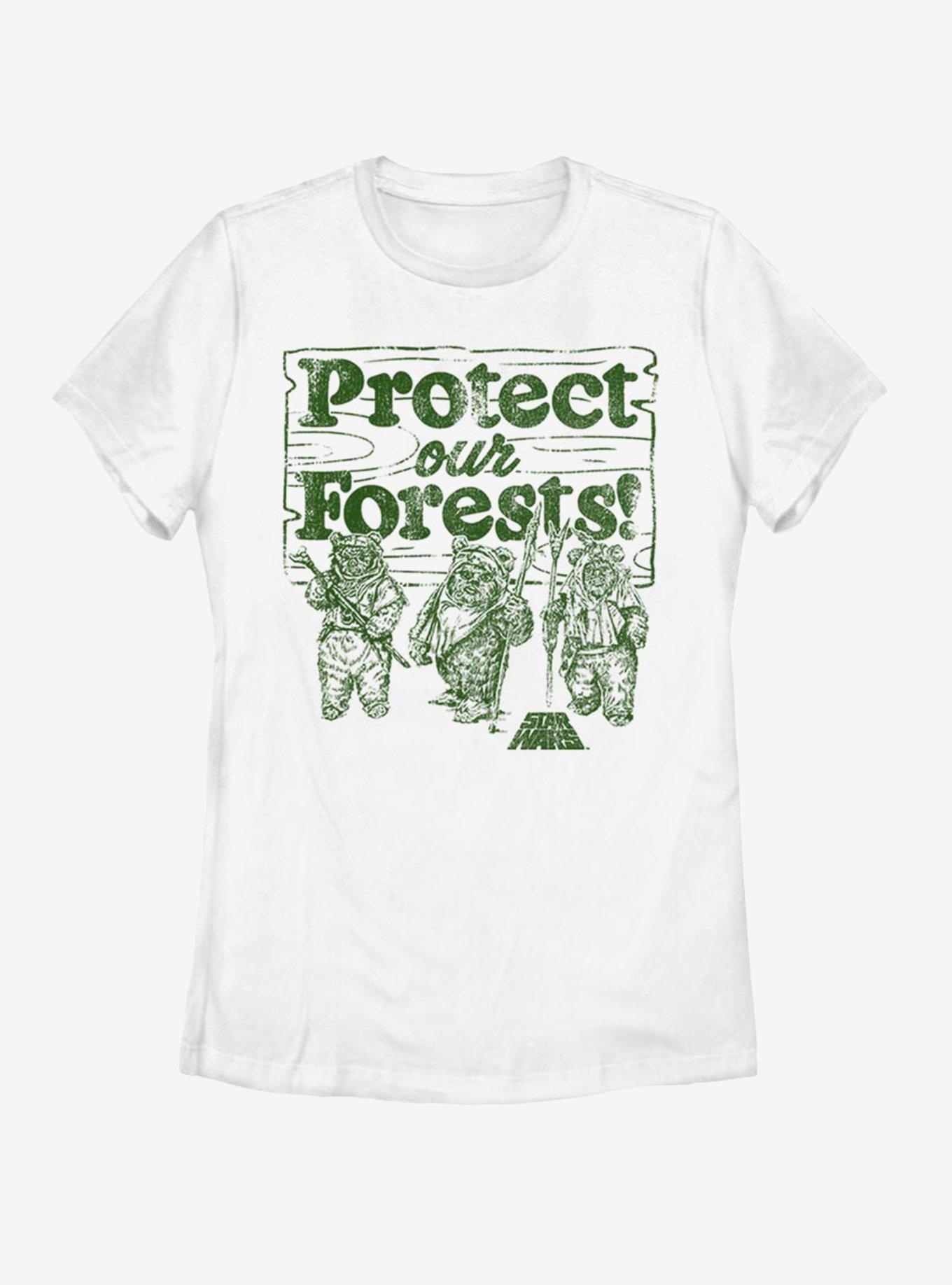 Star Wars Protect Our Forests Womens T-Shirt, WHITE, hi-res