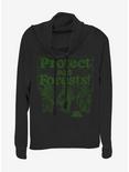 Star Wars Protect Our Forests Cowlneck Long-Sleeve Womens Top, BLACK, hi-res