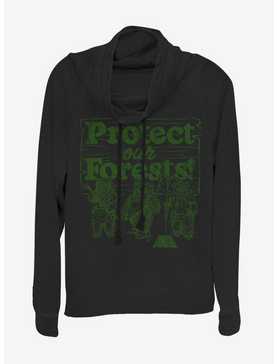 Star Wars Protect Our Forests Cowlneck Long-Sleeve Womens Top, , hi-res