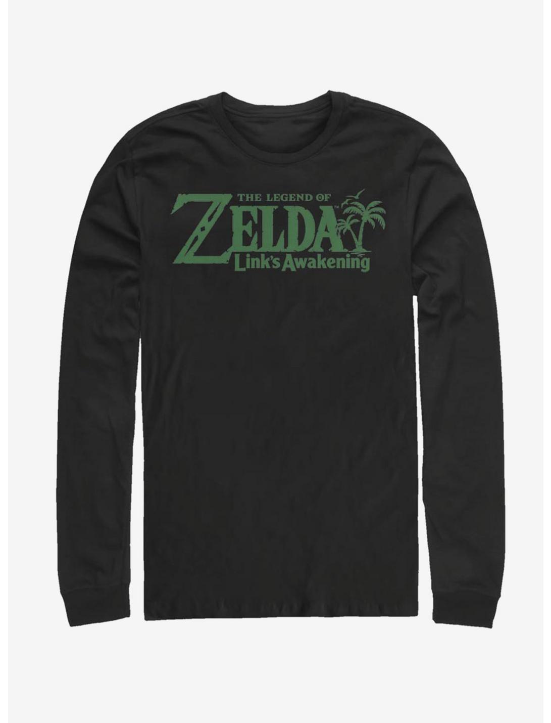 Nintendo Zelda Link's Awakening Logo Long-Sleeve T-Shirt, BLACK, hi-res