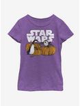 Star Wars Episode VIII The Last Jedi Pumpkin Patch Porg Youth Girls T-Shirt, PURPLE BERRY, hi-res