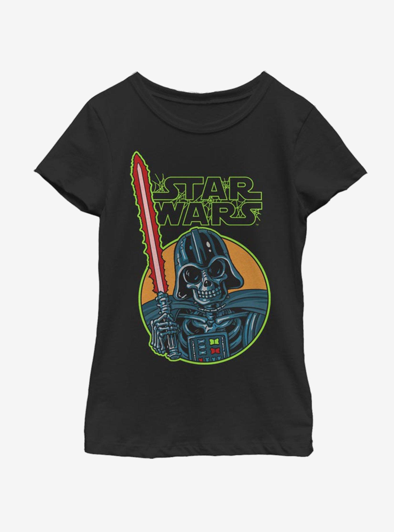 Star Wars Vaders Skull Youth Girls T-Shirt, BLACK, hi-res