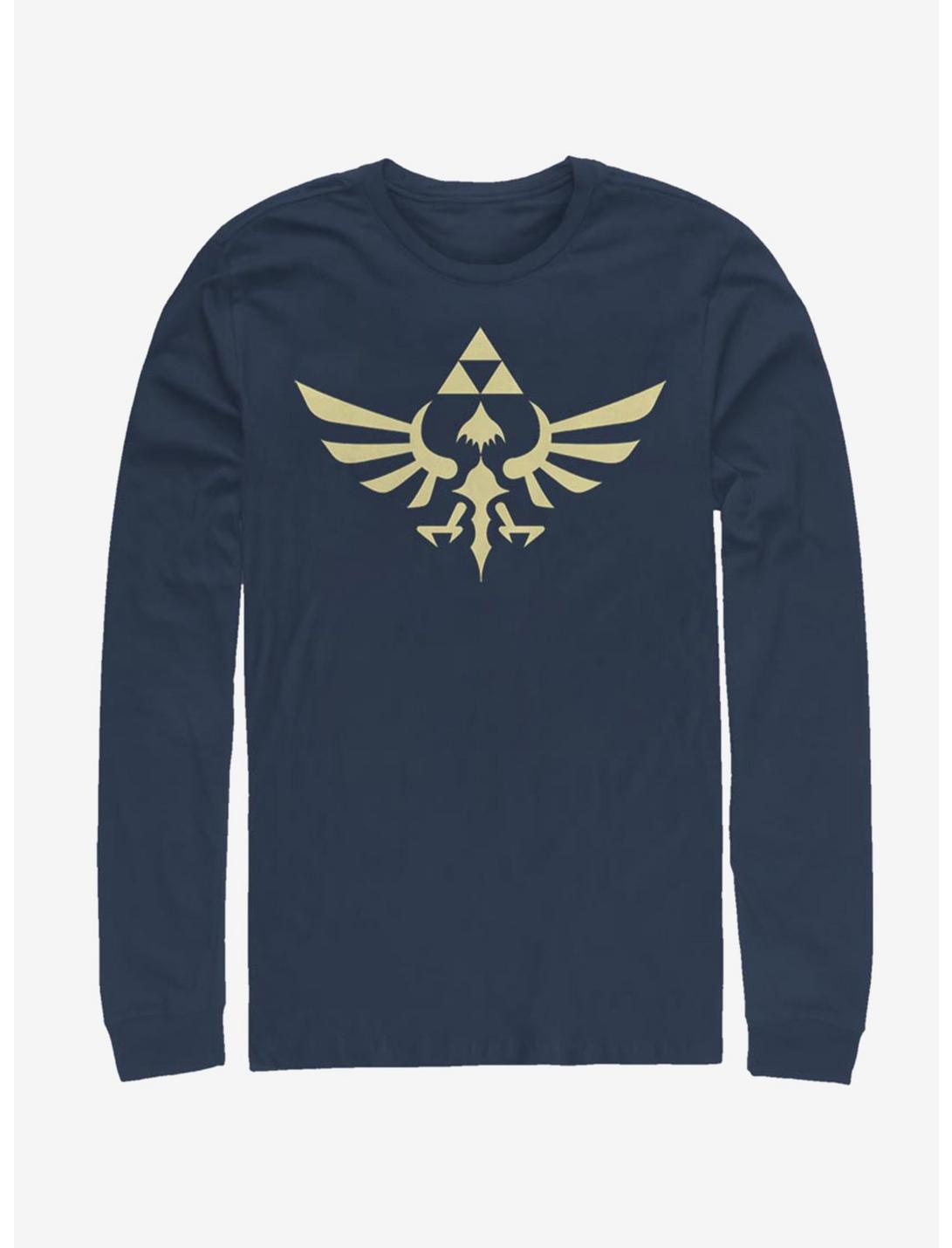 Nintendo Zelda Triumphant Triforce Long-Sleeve T-Shirt, NAVY, hi-res