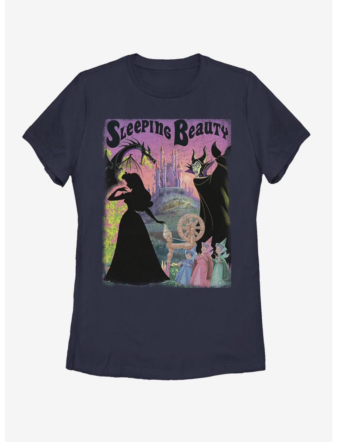 Disney Sleeping Beauty Classic Poster Womens T-Shirt, NAVY, hi-res