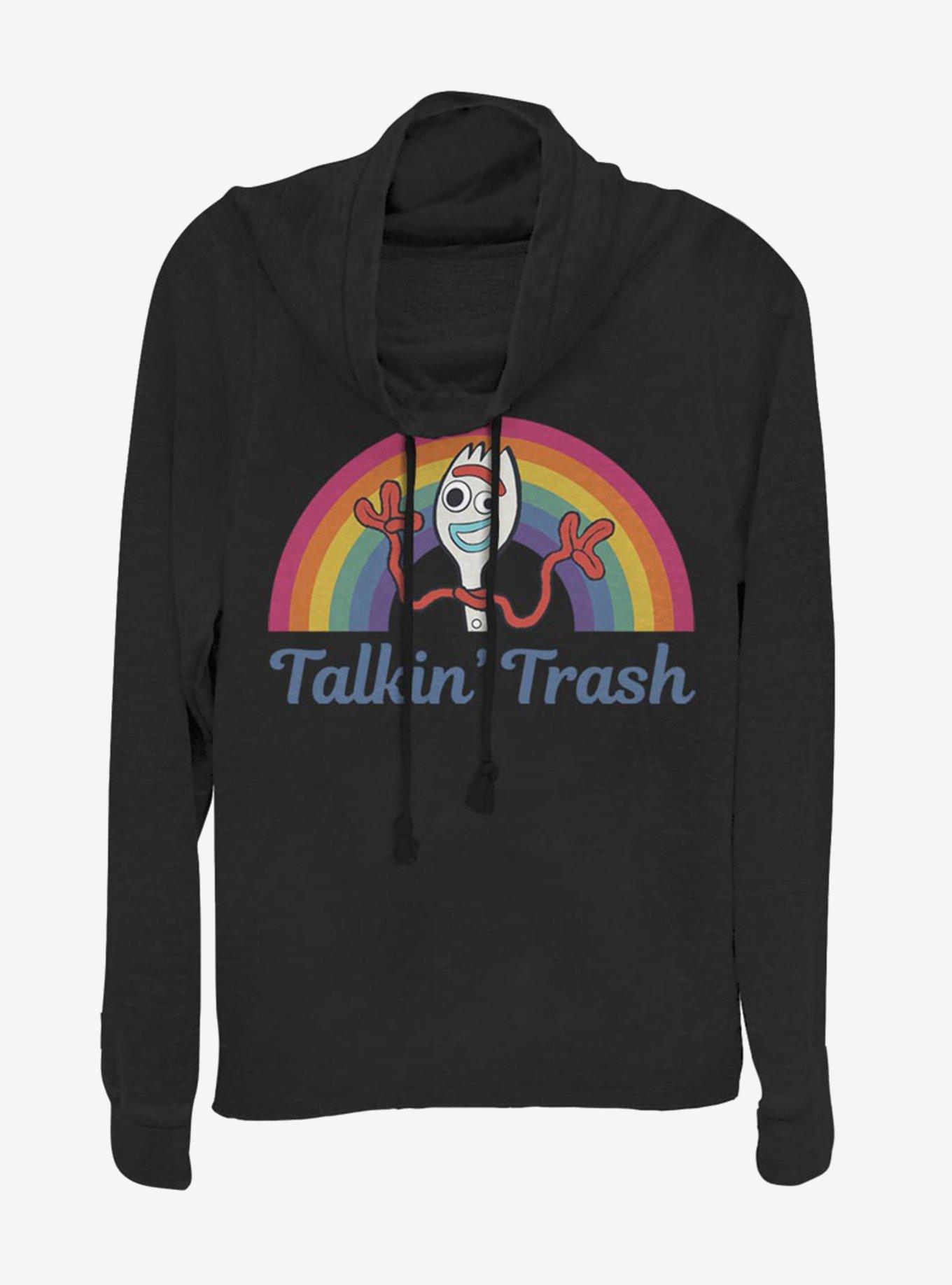 Disney Pixar Toy Story 4 Talkin' Trash Cowlneck Long-Sleeve Womens Top, BLACK, hi-res