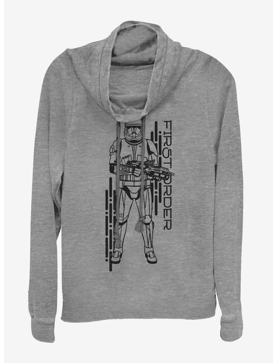 Star Wars Episode IX The Rise Of Skywalker Project Red Cowlneck Long-Sleeve Womens Top, GRAY HTR, hi-res